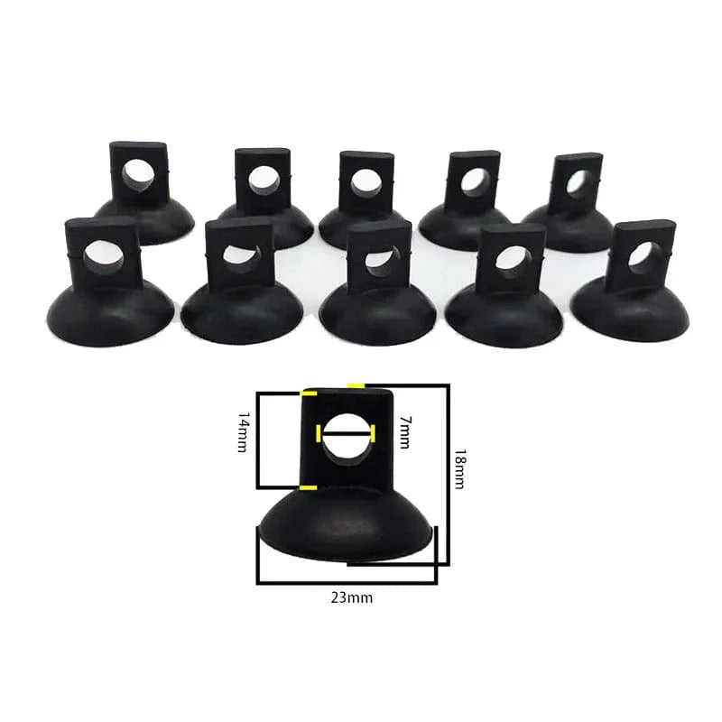 10 Stück schwarze Aquarien-Saugnapf-Luftschlauchhalter Sauger für Fischtankpumpe Sauerstoffluftschlauch Befestigungsclip-Zubehör für Aquarium | Brehn
