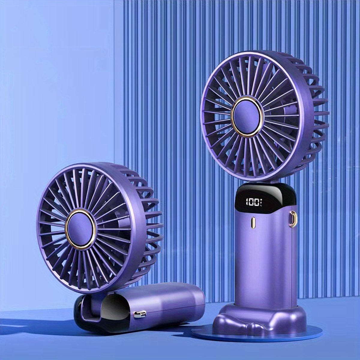 Planet Gates Portable Handheld Mini Fan USB Rechargeable with LED Display 5 Speeds 90° Foldable Battery Operated for Office Bedroom Outdoor Travel Camping Back to School Supplies