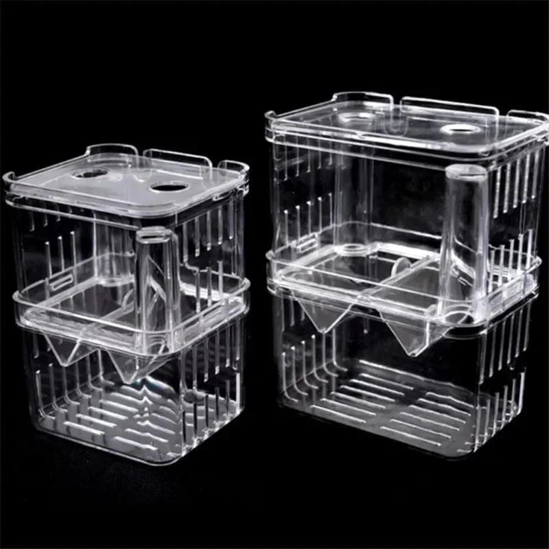 S/L/XL Aquarium-Acryl-Doppel-Deck-Klar-Fisch-Zucht-Isolationsbox Aquarium-Züchter Fisch-Brutkasten-Trenner Garnelen Fisch-Verletzt | Brehn