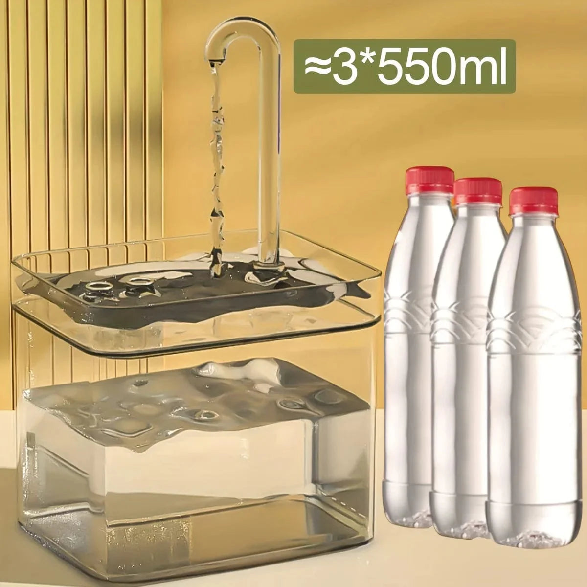 Ultra-leiser Katzenwasserbrunnenfilter Intelligenter automatischer Haustier Hundewasser Spender & Motorüberlastschutz Pumpe 1,5L Zirkulationsfilter | Brehn
