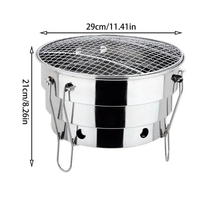 Portabler Outdoor BBQ Grill Edelstahl Feuerstelle Holzkohlegrill Brenner | Brehn