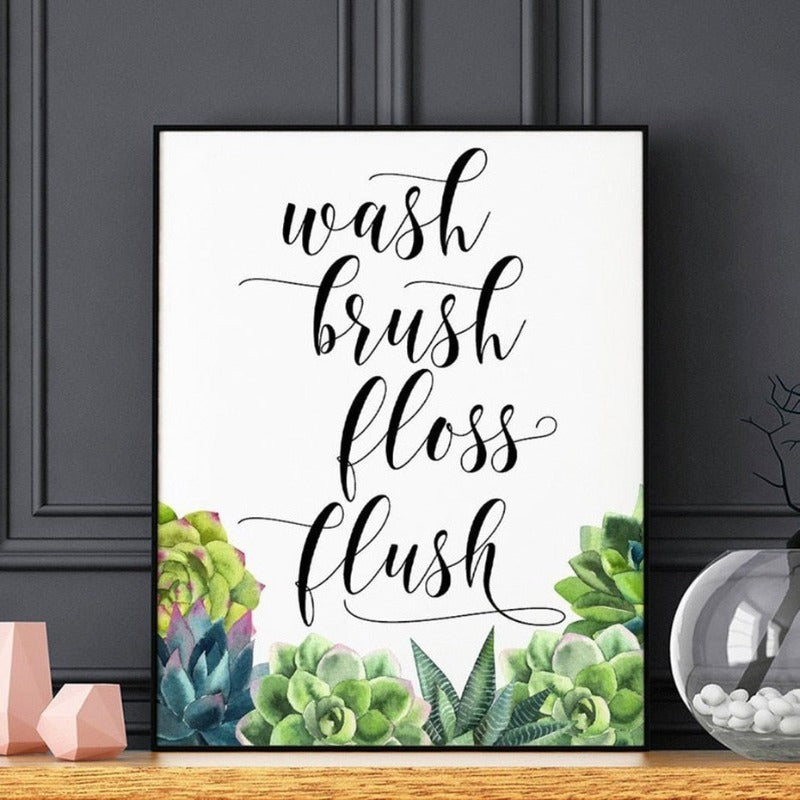 Modern Wash Pinsel Floss Flush Kaktus Druck - Leinwand Wandkunst Malerei