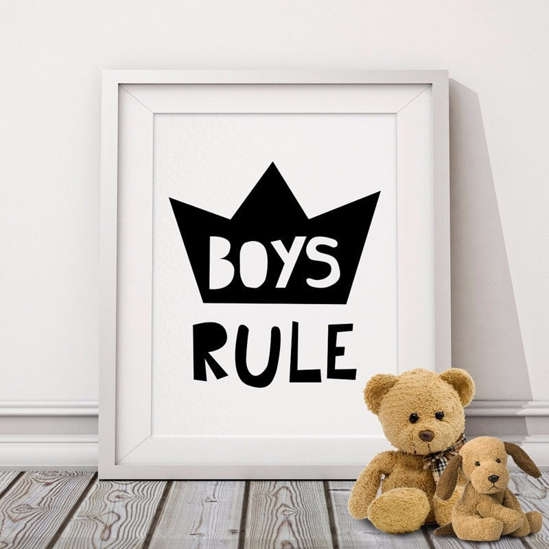 Skandinavische Jungen-Kinderzimmerdeko – Leinwandbild