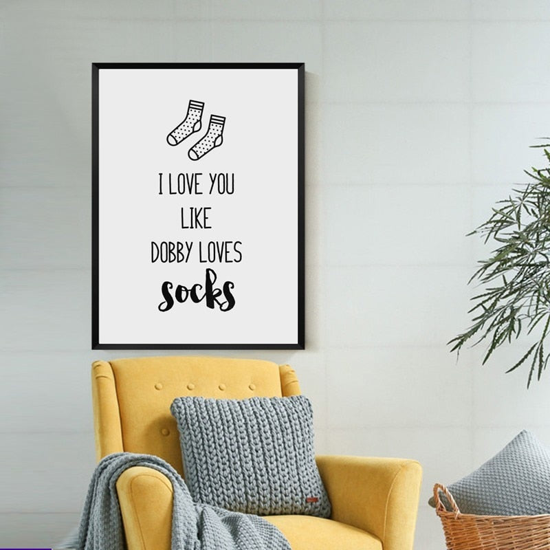 Ich liebe dich Kinderzimmer Drucke Dekor Socken - Leinwand Wandkunst Malerei