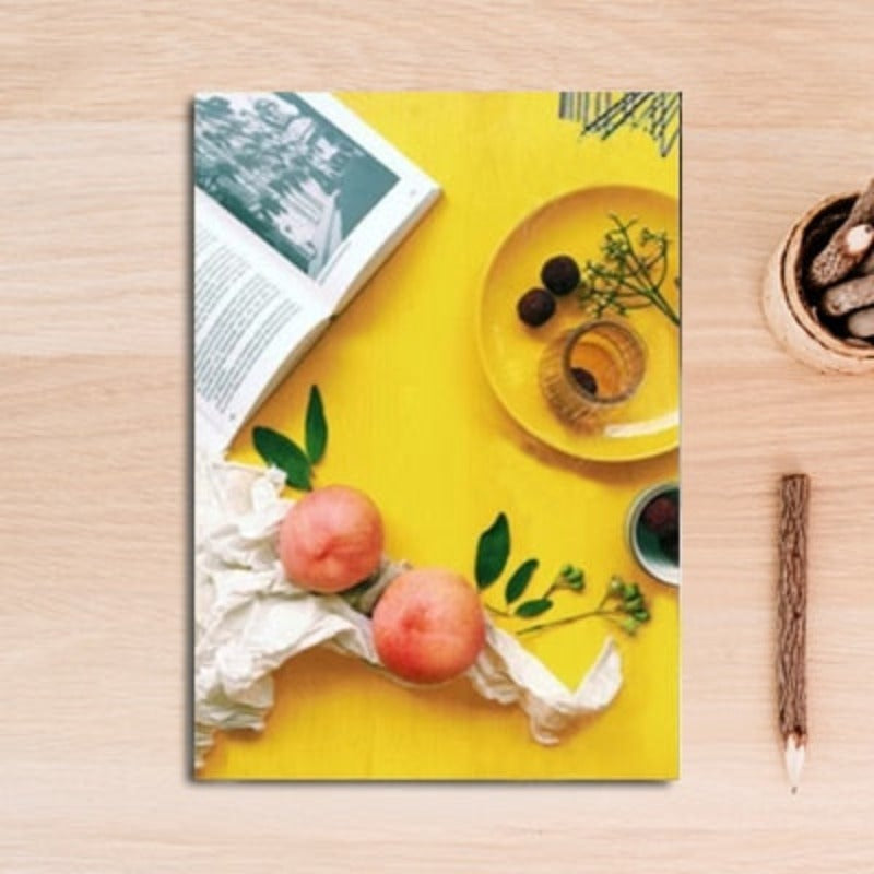 Essen Tee Poster Lebenszitat Gelber Hintergrund - Leinwand Wandkunst Gemälde
