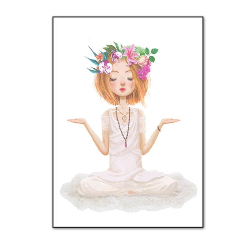 Wunderschönes Yoga-Mädchen-Poster - Leinwand Wandkunst Malerei