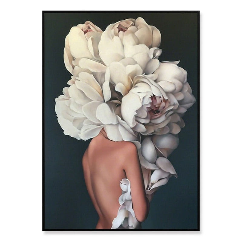 Floral Girl Wandkunst Bilder Schönheit - Leinwand Wandkunst Malerei