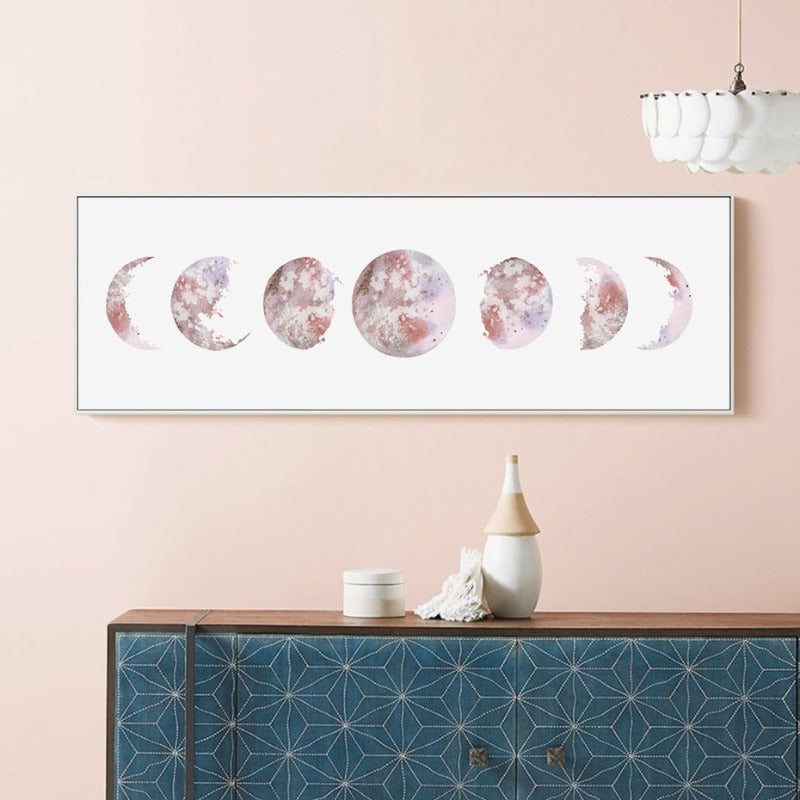 Moderne Raum Verschiedene Mondphasen Drucke - Leinwand Wandkunst Malerei