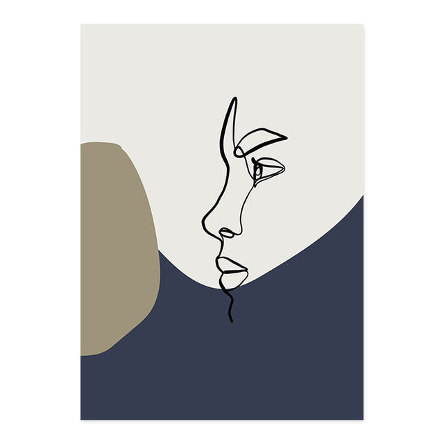 Line Graphic Art - Leinwand Wandkunst Malerei
