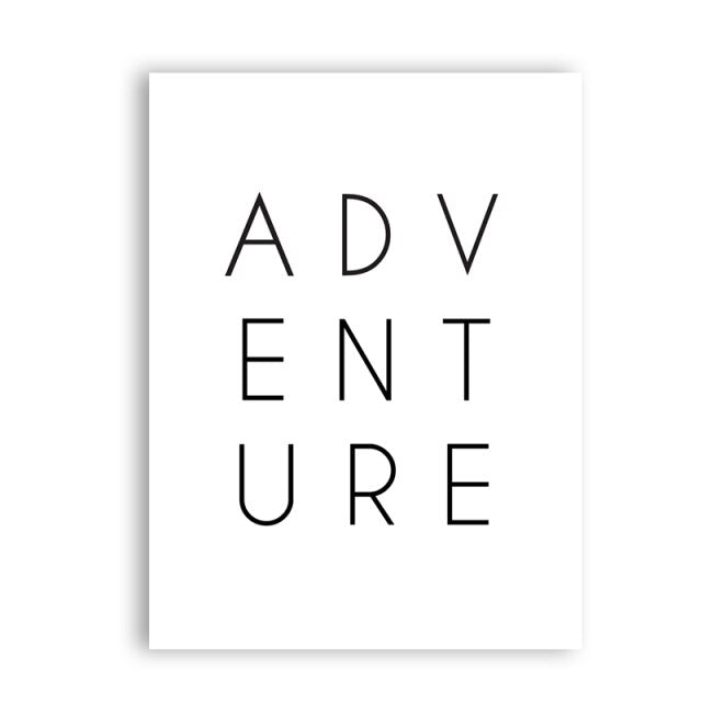 Abenteuer Plakat Wandkunst Typografische Wortkunst Fine Art Leinwanddruck Minimalistische Inspirierende Bilder Für Wohnzimmer Nordische Schlafzimmer Wanddekoration