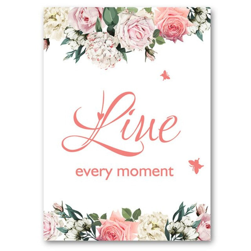 Live Laugh Live Zitate Florale Wandkunst - Leinwand Wandkunst Malerei