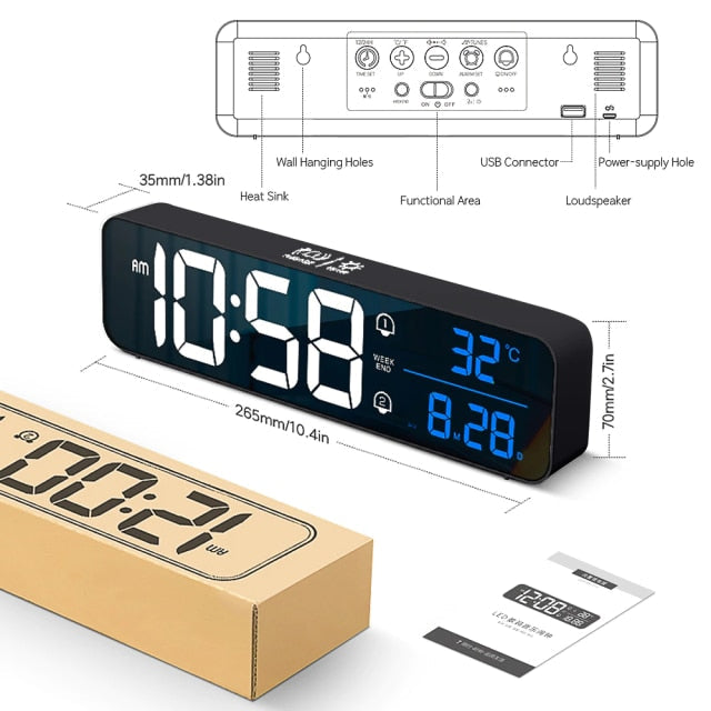 Smart Digital LED Musik Alarm Temperatur Uhr | Brehn
