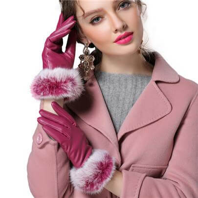 Brehn | Damen Echt Kaninchenfell Handschuhe