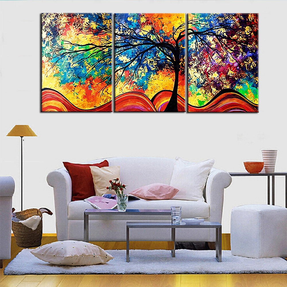 Abstracte Lebensbäume - Leinwand Wandkunstmalerei