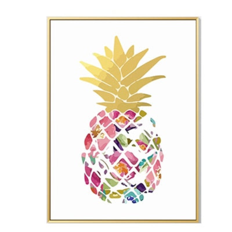 Moderne Gelbe Gold Ananas Heute Zitate - Leinwand Wandkunst Malerei