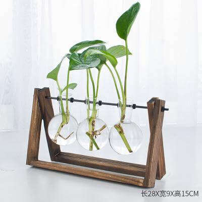 Dekorative Holzvase mit HolztaBrehnett | Brehn