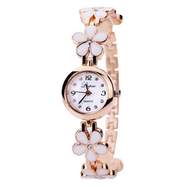 Brehn | Exklusive Blumenband Zarte Frauen Geschenk Uhr