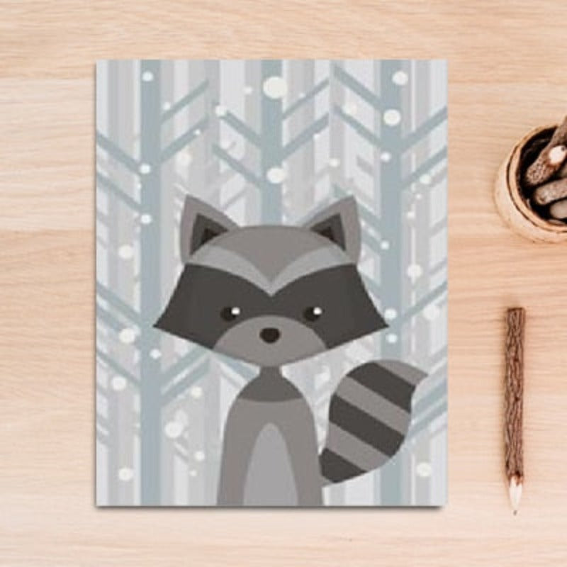 Waldtiere: Fuchs und Hirsch – Leinwandbild