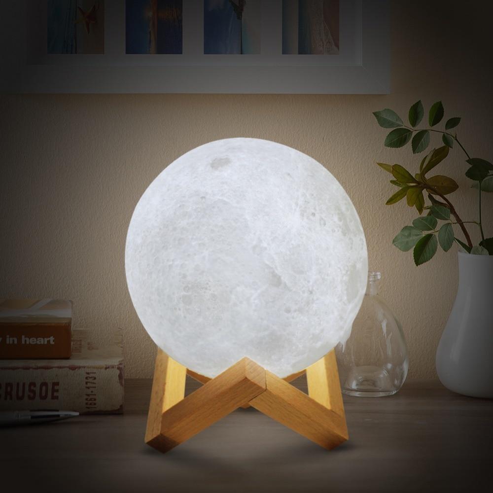 Brehn | Wiederaufladbare drahtlose Dual-Farben-Mondvollmond-Nacht-LED-Lampe