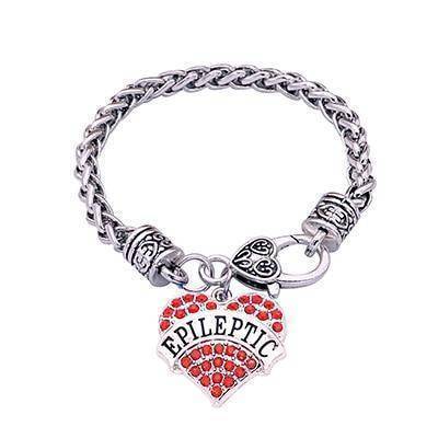 Brehn | Damen Epileptischer medizinischer Alarmarmband - Kristallherz