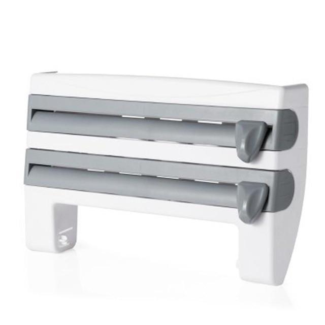 Brehn | 3-in-1 Triple Papierspender Küchenrollenhalter für Frischhaltefolie Küchentuch Folienhalter wandmontiert