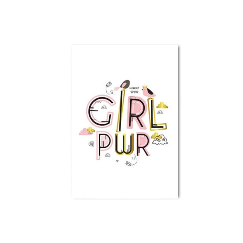 Moderne rosa Prinzessinnen-Einhorn-Poster - Leinwand-Wandkunst-Gemälde