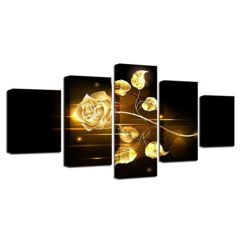 Golden Rose - Leinwand Wandkunst Gemälde