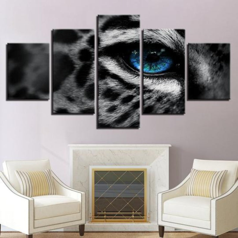 Leopard Blauäugige - Leinwand Wandkunst Gemälde