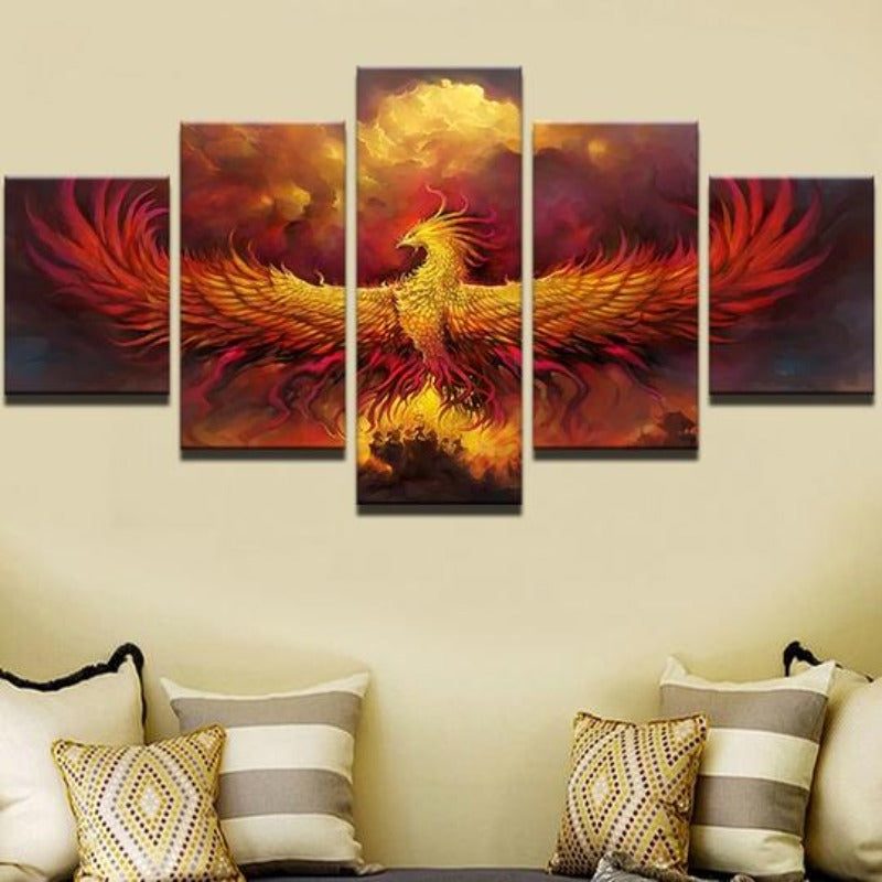 Fire Phoenix - Leinwand Wandkunst Malerei