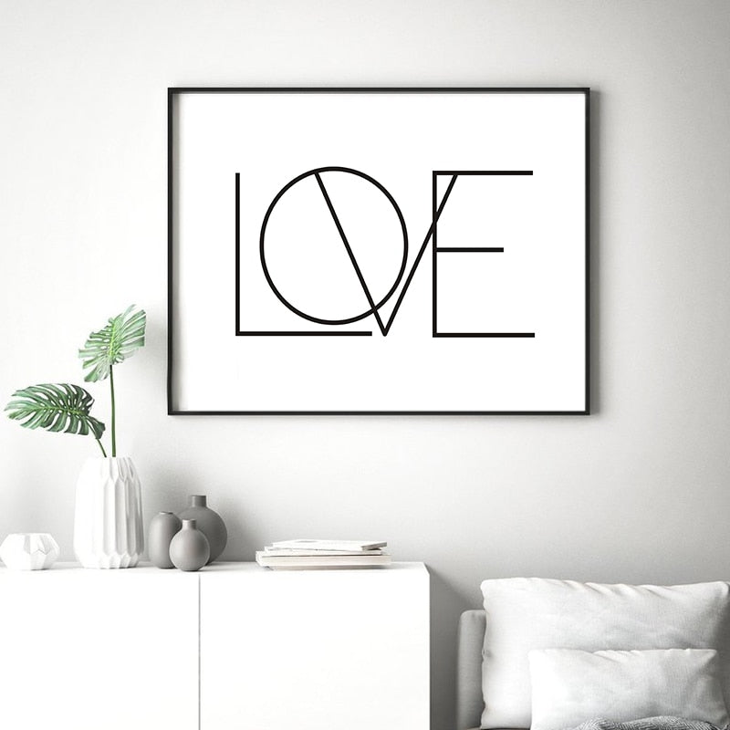 Liebe Leinwandmalerei Schwarz und Weiß Kinderzimmer - Leinwand Wandkunstmalerei