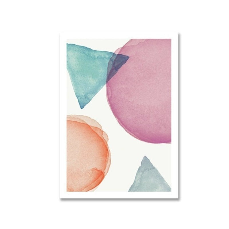 Abstrakte Aquarell Rosa Blau - Leinwand Wandkunst Gemälde
