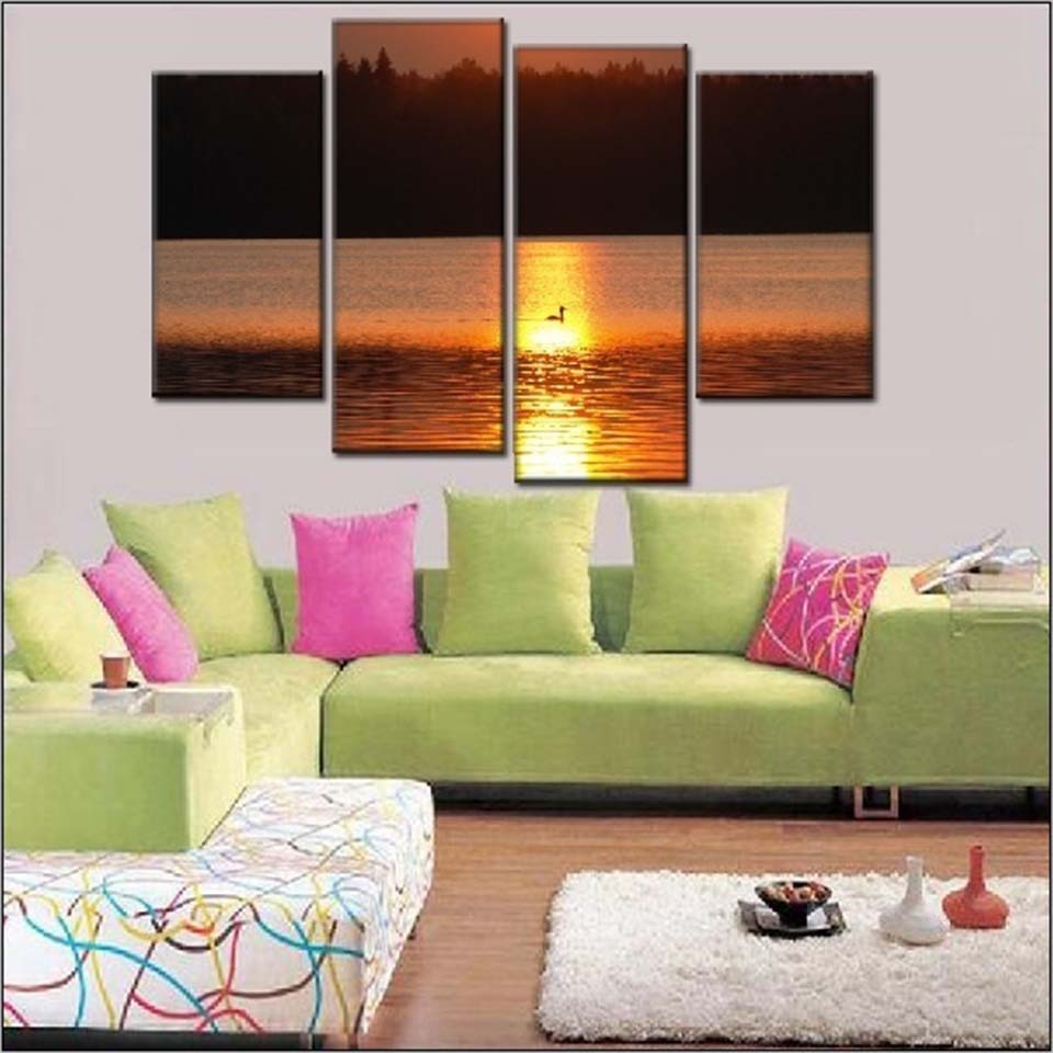 Spiegelbild des Sonnenuntergangs – Leinwandbild