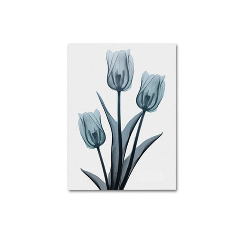 Modernes europäisches Tulpenmotiv, transparent - Leinwandbild