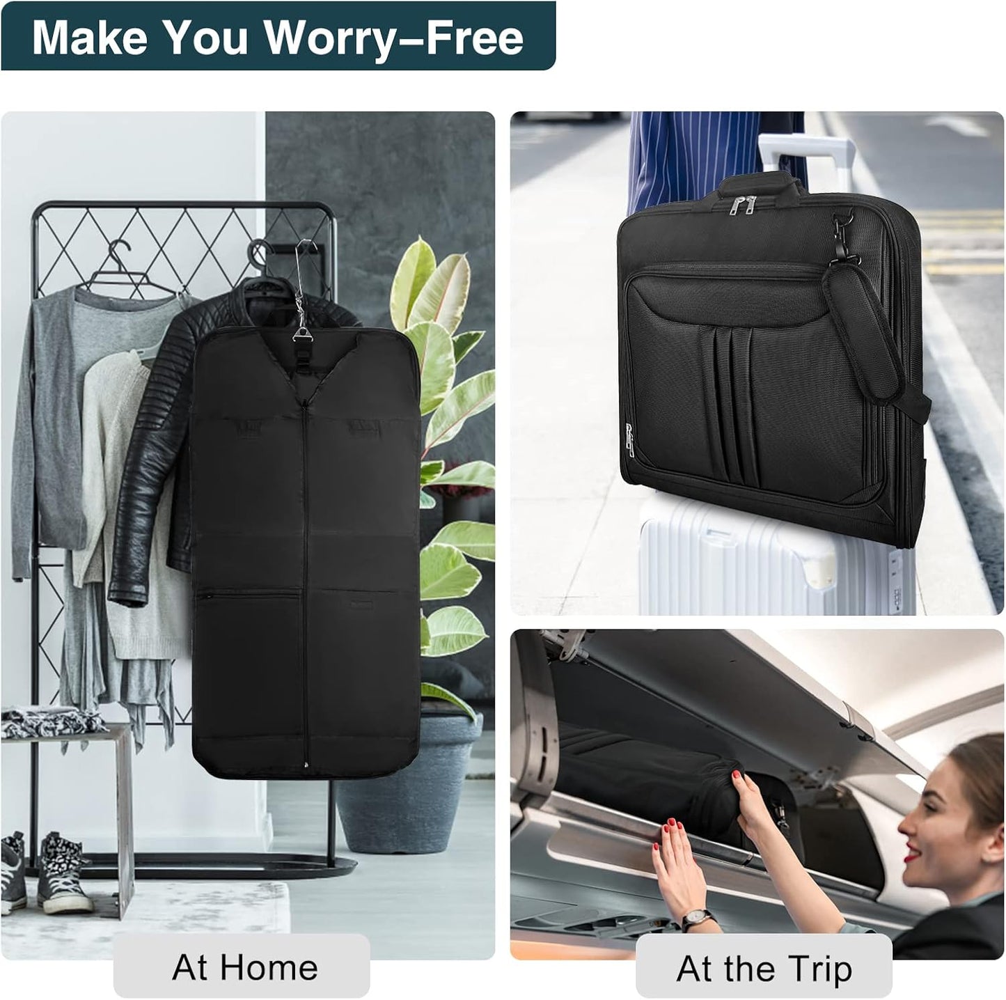 Faltbare wasserdichte Reise-Garderoben-Tasche – Handgepäck-Anzug-Organizer mit Riemen | Brehn