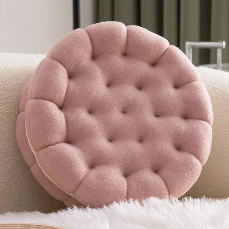 Sandwich Biscuit Sofa Kissen Rund Baumwolle Gewebt Design | Brehn