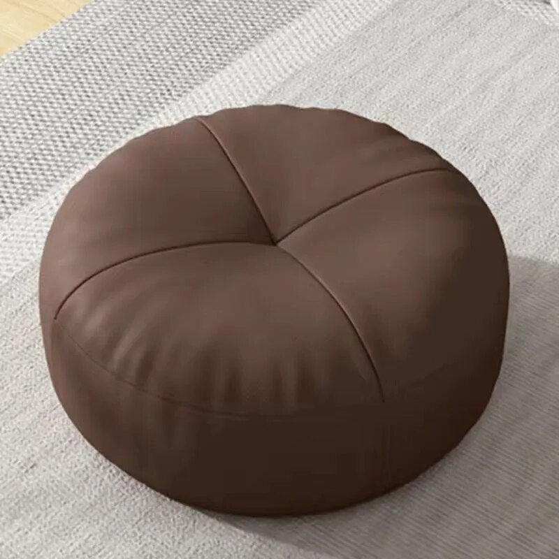 ZenCushion – Runde japanische Sitzkissen aus Nappaleder im Tatami-Stil | Brehn