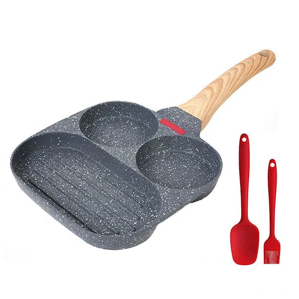 Verdickte Omelette-Ei-Bratpfanne mit Deckel Antihaft 4 Tassen Pfannkuchenpfanne | Brehn