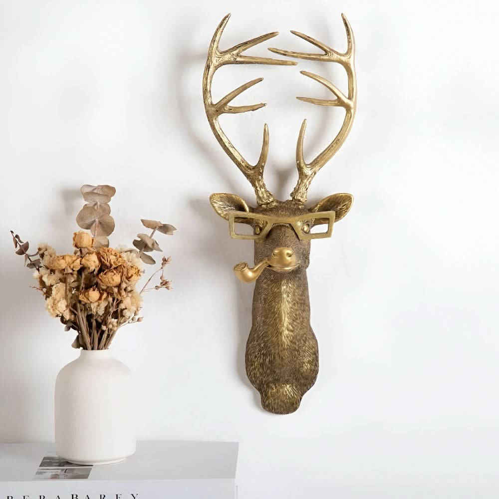 Handgefertigte Tier-Wandhaken-Skulpturen aus Kunstharz