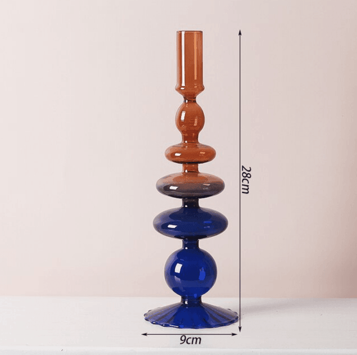 Brehn | Zwei Farbglas klassische Handwerk Kerzenständer