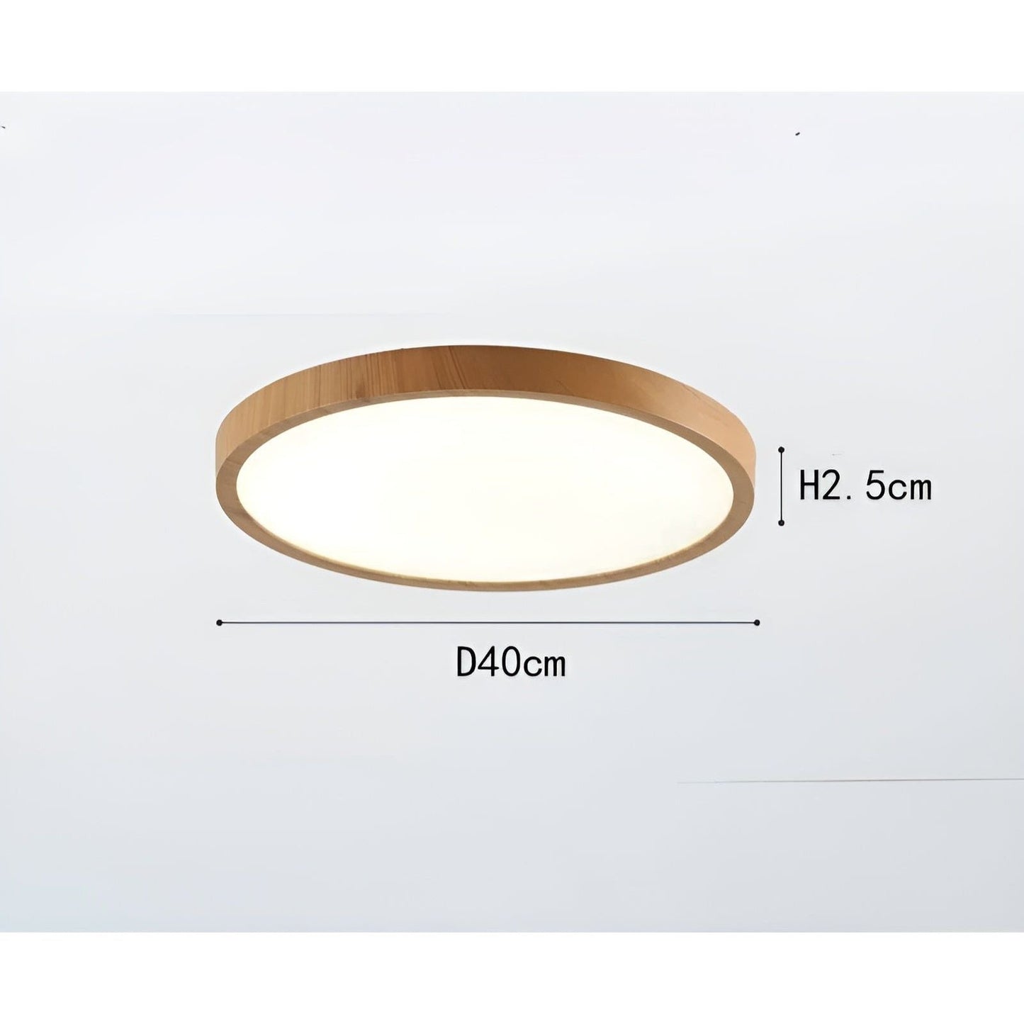 GrainGlow Light – Moderne, ultradünne Holz-Deckenleuchte