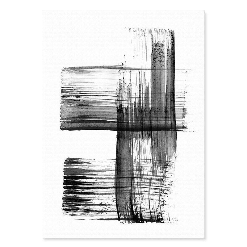 Abstracte Tintenbürstenstriche - Leinwand Wandkunstdruck