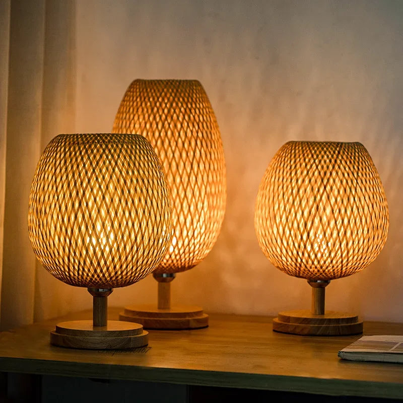 Brehn | Vintage Bambus Tischlampe - TimberGlow