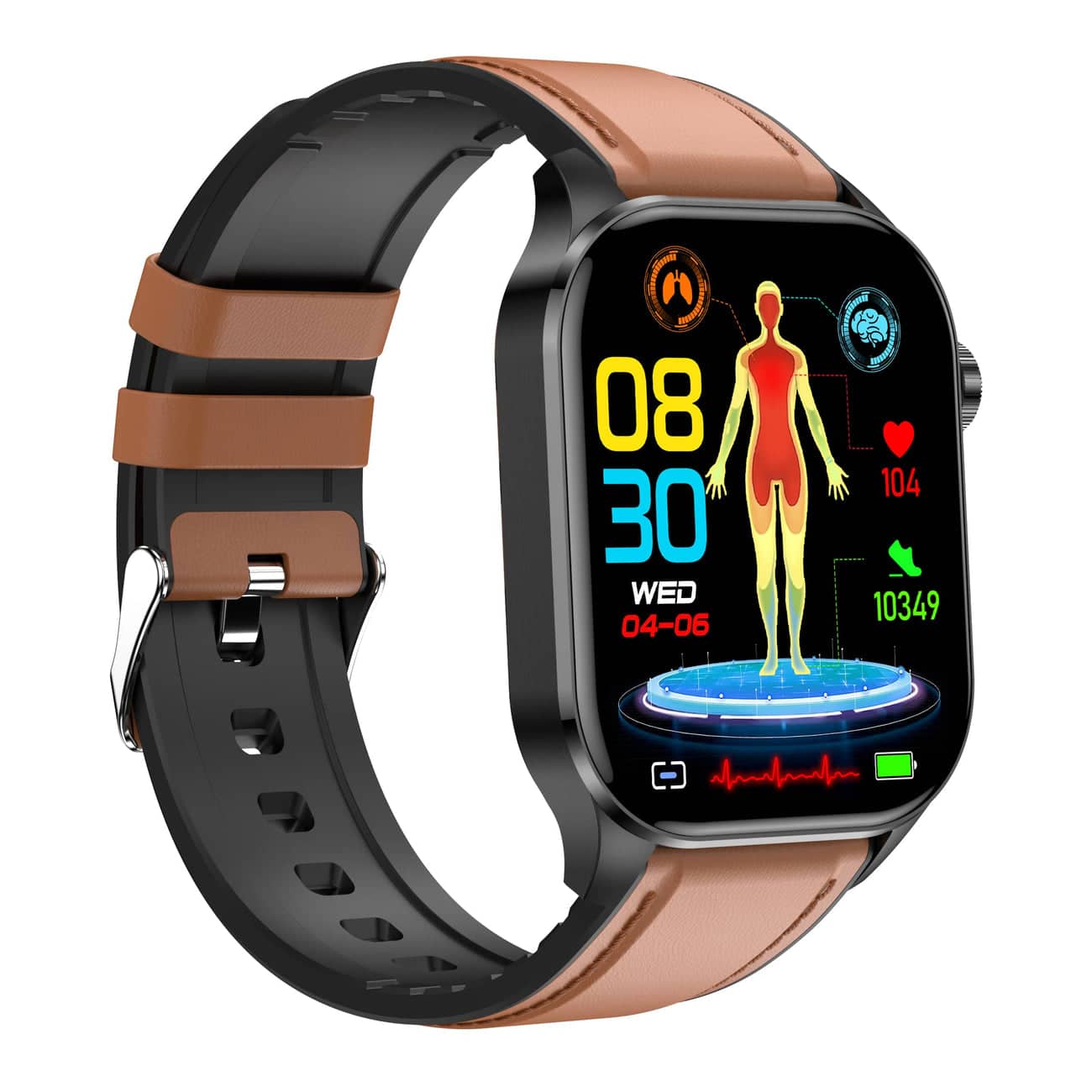 Brehn | Smartwatch für Gesundheit & Fitness – EKG, Blutdruck, Herzfrequenzmessung – Kompatibel mit iOS & Android