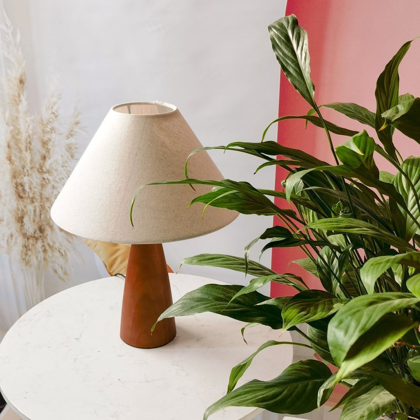 Brehn | HeritageGlow Lampe – Klassische Holz Tischlampe