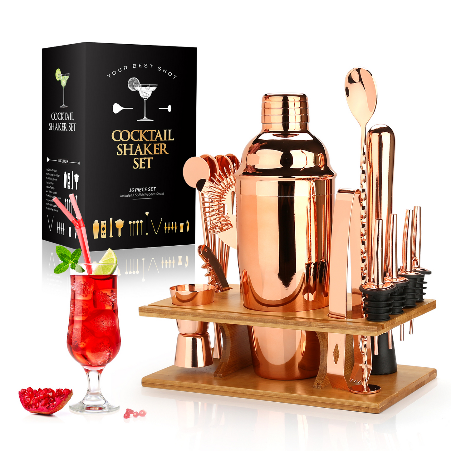 Brehn | Mixology Master Set - Luxus Cocktailwerkzeuge für Zuhause