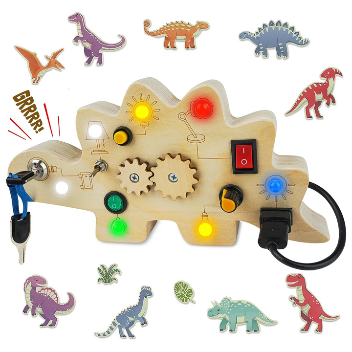 Brehn | Kreatives Dino-Pinnboard & Beschäftigungsbrett - Für Kleinkinder im Alter von 2-4 Jahren