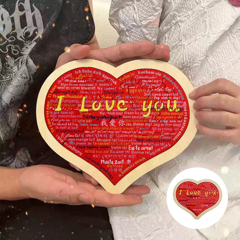 Herzform-Puzzle|Sag Ich Liebe Dich in 100 Sprachen | Brehn