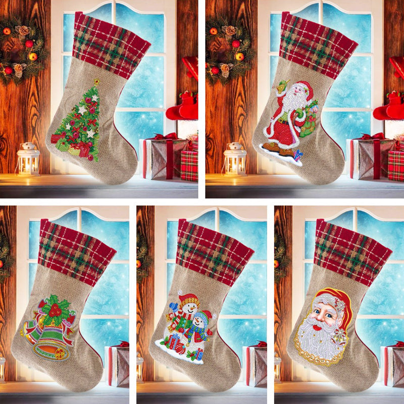 Brehn | Diamond Painting Xmas Rhinestone Sock Stickerei Mosaik Geschenk Tasche