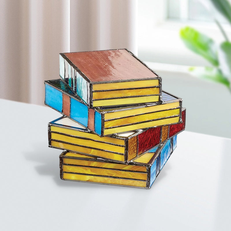 Buntglas gestapelte Bücherlampe | Brehn