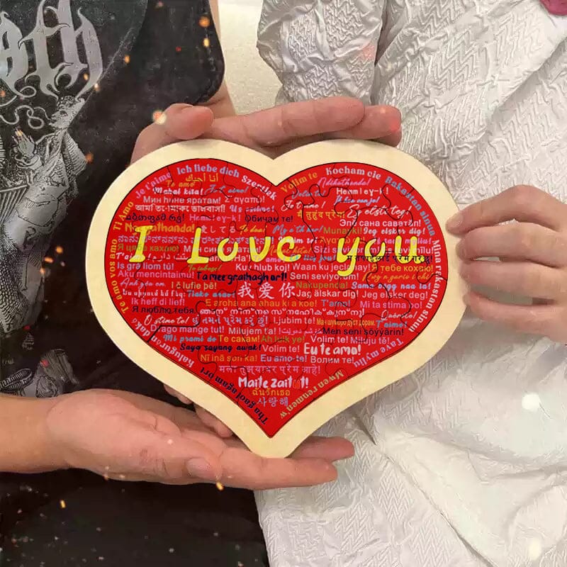Herzform-Puzzle|Sag Ich Liebe Dich in 100 Sprachen | Brehn